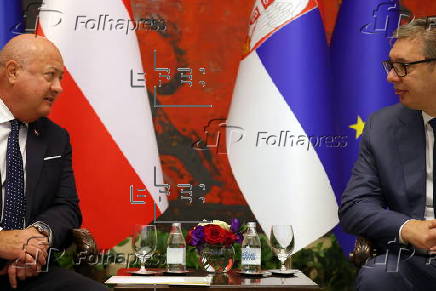 Austria's Chancellor Christian Stocker visits Serbia