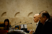 O ministro Alexandre de Moraes, do STF, participa de sessão do tribunal, em Brasília