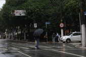 Forte chuva na Vila Clementino na zona sul de SP