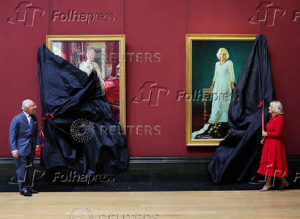 Britain's King Charles and Queen Camilla visit the National Gallery