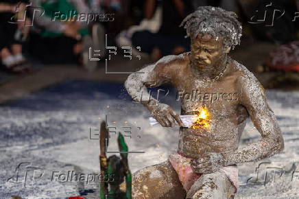 Cameroonian artist Zora Snake performs in Dakar