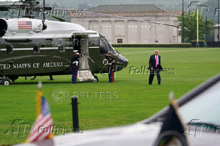 U.S. President Donald Trump delivers the commencement address at West Point Military Academy, NY