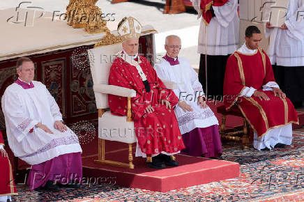 Pope Leo XIV leads the mass for the Jubilee of the Ecclesial Movements, at the Vatican