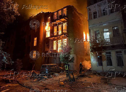 Aftermath of a Russian drone attack in Odesa