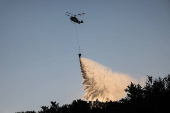 Wildfire burns in Ierapetra on the island of Crete