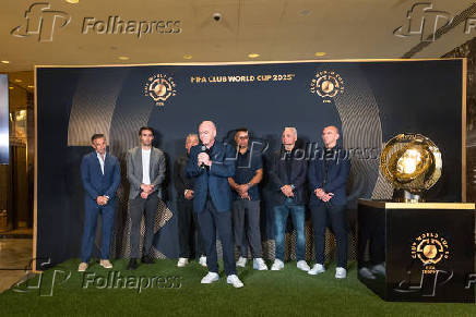 Copa do Mundo de Clubes da FIFA durante uma coletiva de imprensa na Trump Tower, em Nova York