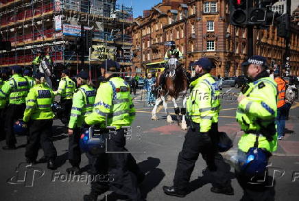 Britain First group hold 'March for Remigration' in Manchester