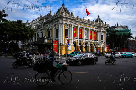 Hanoi Opera House, a famous landmark, in Hanoi