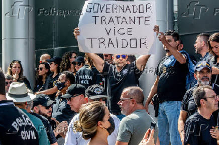 Protesto de policiais civis em Porto Alegre (RS)