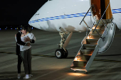 Ksenia Karelina Russian-American dual citizen, who was released from detention in Russia, arrives at Joint Base Andrews in Maryland