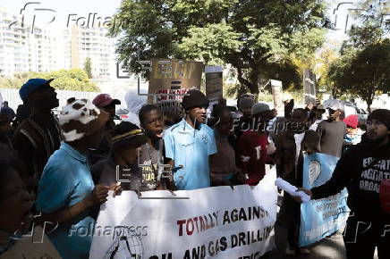 Environmental activists protest against TotalEnergies in Johannesburg