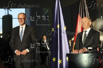 Geman Chancellor Merz attends handover ceremony at Chancellery