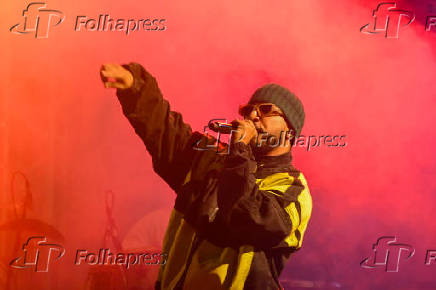 Virada Cultural, o cantor Rapper Rashid, no palco de Itaquera