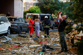 Aftermath of Russian drone and missile attacks in Kyiv