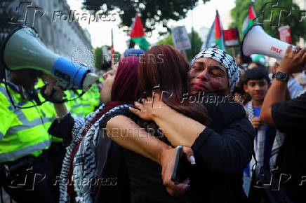Pro-Palestinian protest outside Downing Street in London