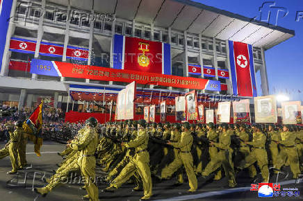 Parade commemorating the anniversary of the Korean War armistice in Pyongyang