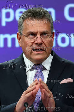 EU Trade Commissioner Sefcovic holds press conference on EU-US trade deal, in Brussels