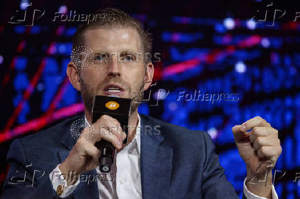 Eric Trump, Executive Vice President of the Trump Organization, attends the Bitcoin Asia conference, in Hong Kong
