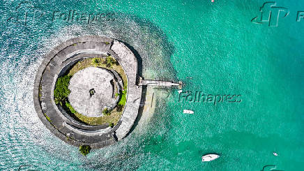 Forte São Marcelo, localizado no meio da Baía de Todos os Santos