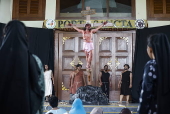 Good Friday procession  at St. Matthew the Evangelist Church in Jakarta