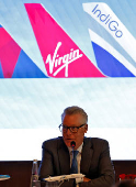 Delta Air Lines CEO Edward Herman Bastian speaks during a press conference at an annual meeting of the International Air Transport Association (IATA) in New Delhi