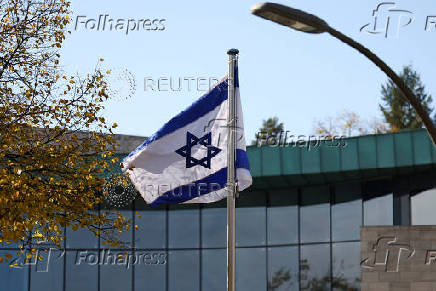 FILE PHOTO: Police secure the area of the embassy of Israel in Berlin
