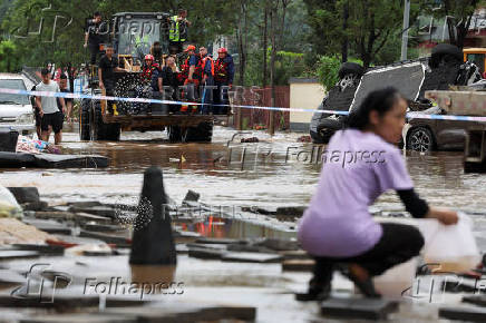 Aftermath of heavy rainfall in Miyun district of Beijing