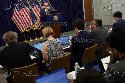 U.S. Federal Reserve Chair Jerome Powell holds a press conference, in Washington