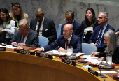 France's Minister for Europe and Foreign Affairs Jean-Noel Barrot chairs U.N. Security Council meeting on Israel and Palestinian conflict