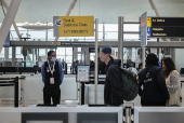 Real ID signage is seen at John F. Kennedy International Airport (JFK) in New York City