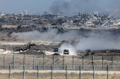 Israeli military vehicles operate inside Gaza