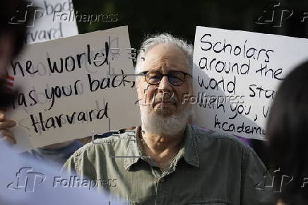 Rally in support of international students at Harvard University