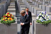 German and Israeli foreign ministers visit Berlin Holocaust Memorial