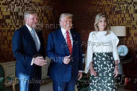 Dutch King Willem-Alexander and Queen Maxima welcome U.S. President Donald Trump at Huis ten Bosch in The Hague