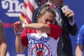 Nathan's Hot Dog eating contest in New York