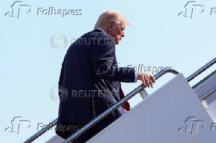 U.S. President Donald Trump departs for Scotland