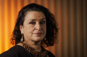 A atriz Grace Gianoukas no teatro Opus Frei Caneca, na capital paulista 