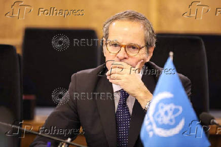 IAEA Director General Rafael Grossi meets with the head of Iranian Atomic Energy Organisation, Mohammad Eslami, in Tehran