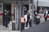 Aftermath of a knife attack at Hamburg's main train station