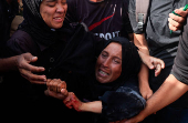 Funeral of Palestinians killed in Israeli strikes, in Khan Younis