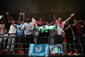Jordanians celebrate a goal against Oman, as Jordan qualified for World Cup for the first time after 3-0 win over Oman, in Amman, Jordan June 5, 2025. REUTERS/Alaa al Sukhni