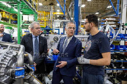 Canada's Prime Minister Mark Carney makes a campaign stop in Saint-Eustache