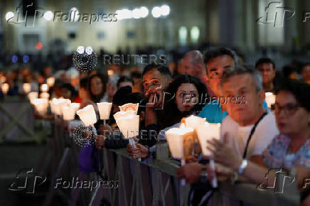 Torchlight procession ahead of the Conclave in St Peter's Square at the Vatican