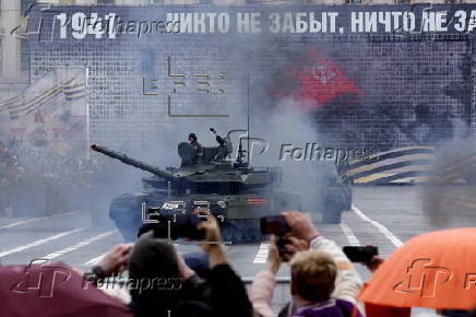 General rehearsal for Russia's annual Victory Day parade in St. Petersburg