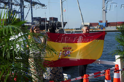 Princess Leonor of Spain transits through Colombian seas aboard the Spanish Navy training ship Juan Sebastian, in Cartagena