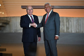 Brazil's Foreign Minister Mauro Vieira welcomes European Council President Antonio Costa at the Itamaraty Palace in Brasilia