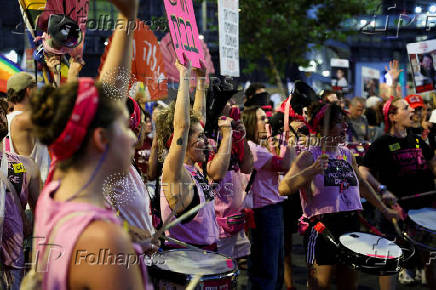 Protest to demand release of hostages held in Gaza since October 7, 2023, attack on Israel by Hamas, in Tel Aviv