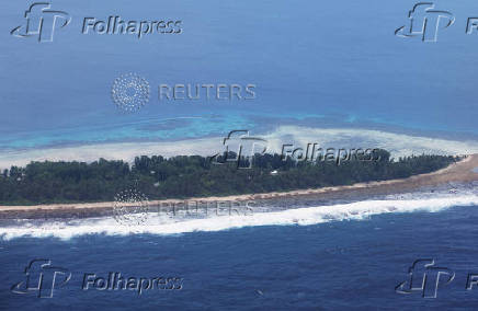 FILE PHOTO: An aerial view of Funafuti, the most populous of nine atolls in Tuvalu