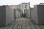 Vista do Memorial do Holocausto, na região central de Berlim, na Alemanha