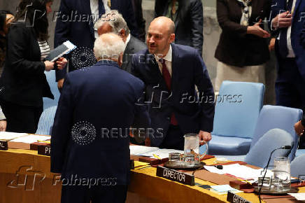 France's Minister for Europe and Foreign Affairs Jean-Noel Barrot chairs U.N. Security Council meeting on Israel and Palestinian conflict